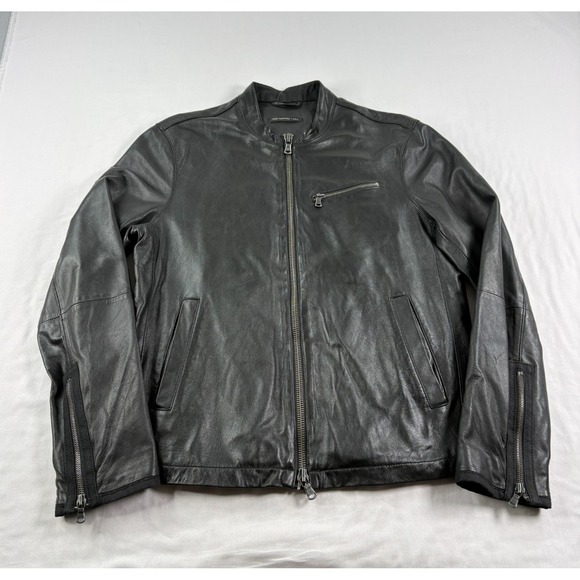 John Varvatos Other - John Varvatos Lamb Skin Leather Jacket Mens Medium Black Full Zip Biker